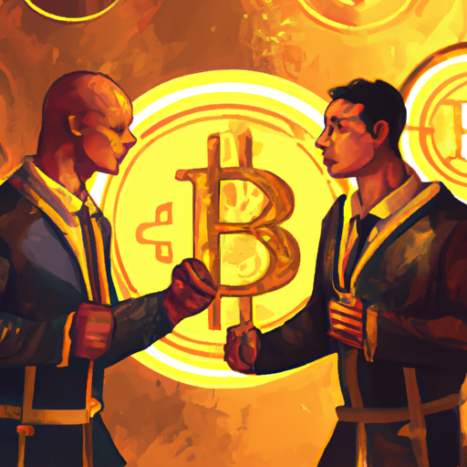 a professional digital painting about cryptocurrency, competition, strategic partnerships, growth, gorgeous digital painting, warm colors captivating, trending on ArtStation.