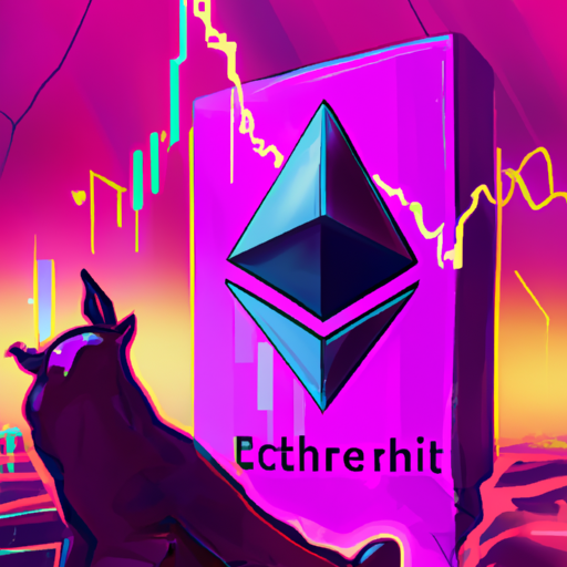 a professional digital painting about Ethereum, market setback, whale holdings, bearish outlook, blockchain analytics, gorgeous digital painting, warm colors captivating, trending on ArtStation, in the style of vaporwave.