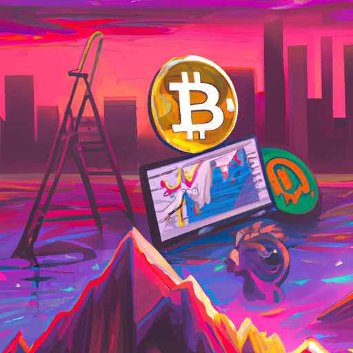 a professional digital painting about market session, global market cap, Bitcoin, ETH, Ripple, Lido DAO, PepeDerp, bullish trend, gorgeous digital painting, warm colors captivating, trending on ArtStation, in the style of vaporwave