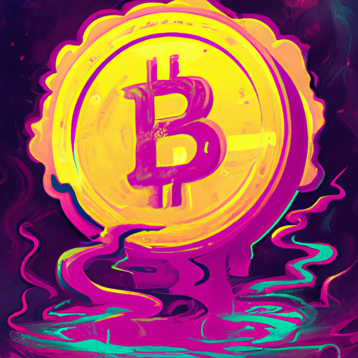 a professional digital painting about Bitcoin, liquidity, supply, market, cryptocurrency, gorgeous digital painting, warm colors captivating, trending on ArtStation, in the style of vaporwave
