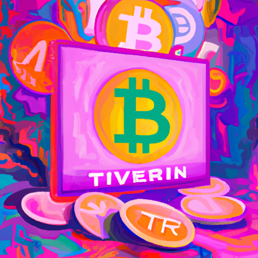A vibrant and dynamic digital artwork featuring cryptocurrencies, Bitcoin, Apple Inc., meme tokens, digital revolution, boldness, gorgeous digital painting, warm colors captivating, trending on ArtStation, in the style of vaporwave