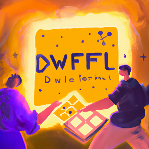 a professional digital painting about DWF Labs, Conflux, blockchain, partnerships, investment, gorgeous digital painting, warm colors captivating, trending in artstation