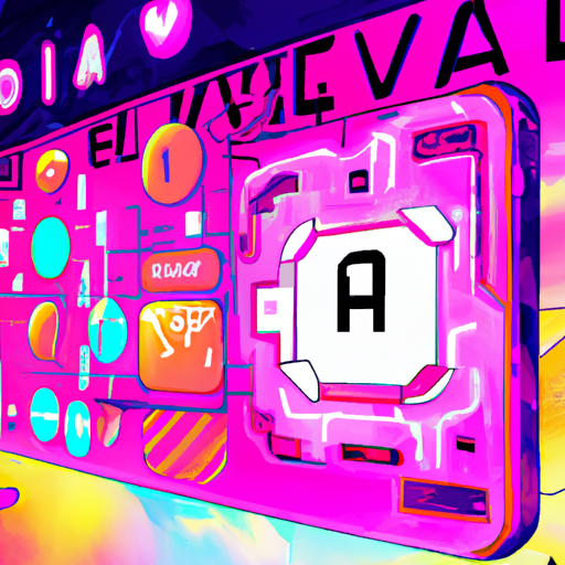 a futuristic digital painting about OvalPixel's AI trivia game, blockchain, crypto tokens, play-to-earn, innovative technology, gorgeous digital painting, warm colors captivating, trending on ArtStation, in the style of vaporwave
