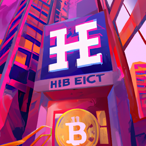 A professional digital painting about HSBC, cryptocurrency, ETFs, Hong Kong, accessibility, empowering customers, gorgeous digital painting, warm colors captivating, trending on ArtStation, in the style of vaporwave.