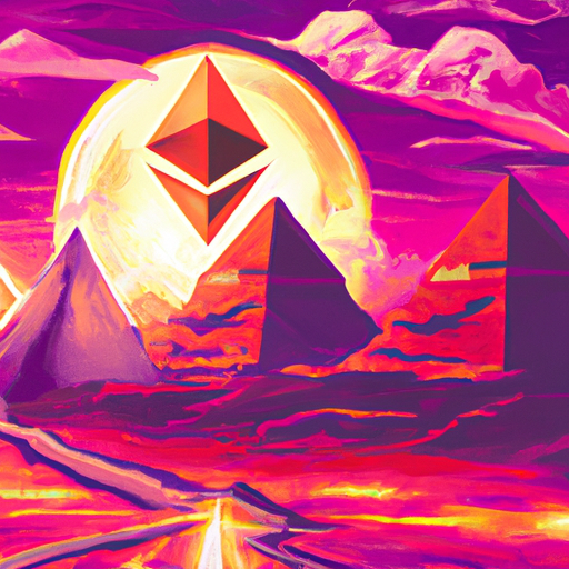 A professional digital painting about the bullish trend in the crypto market, Bitcoin's rise above $28K and Ethereum's reclaiming of the $1.8K mark, BNB and XRP's gains, and Optimism's significant increase, gorgeous digital painting, warm colors captivating, trending on ArtStation, in the style of vaporwave.