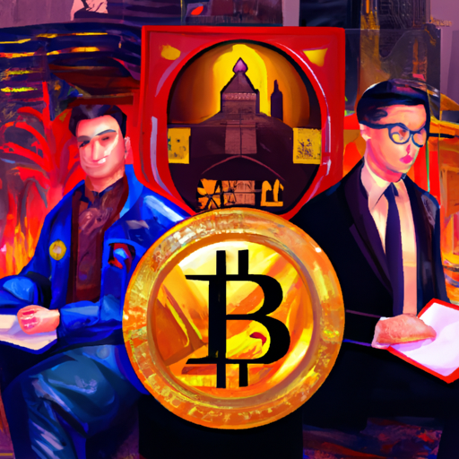 A professional digital painting about mixed developments in the crypto industry, regulatory agencies, Binance, Coinbase, Bitget, OKX, and Binance's partnership with Taiwanese law enforcement, gorgeous digital painting, warm colors captivating, trending in ArtStation.
