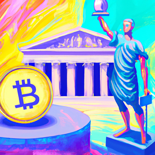 A professional digital painting about Coinbase's legal victory, U.S. Supreme Court, arbitration, crypto industry, milestone, significant precedent, gorgeous digital painting, warm colors captivating, trending on ArtStation, in the style of vaporwave.
