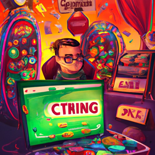 a professional digital painting about online casinos, pros and cons, advantages, disadvantages, gorgeous digital painting, warm colors captivating, trending in artstation.