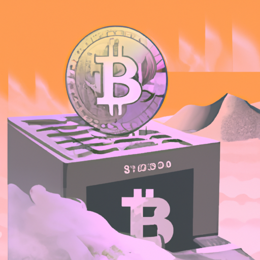 A professional digital painting about Grayscale Bitcoin Trust (GBTC), cryptocurrency investment, ETFs, Bitcoin, stock market, premium, discount, and performance, gorgeous digital painting, warm colors captivating, trending on ArtStation, in the style of vaporwave.