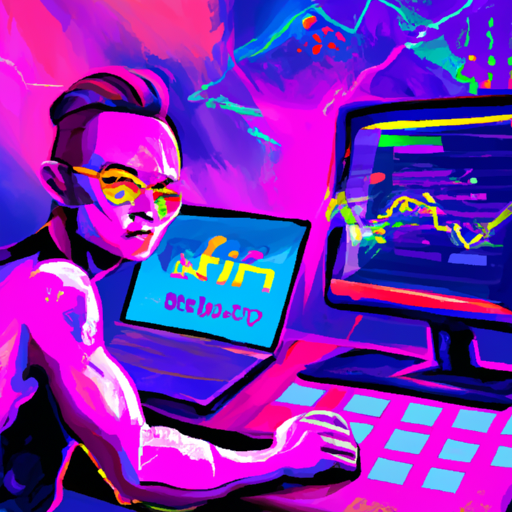 A professional digital painting about Blofin Exchange, cryptocurrency trading, Vietnam, adoption, advanced trading system, gorgeous digital painting, warm colors captivating, trending on ArtStation, in the style of vaporwave
