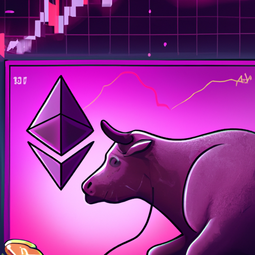 A professional digital painting about Ethereum's dip, altcoin analysis, bulls and bears, trading indicators, gorgeous digital painting, warm colors captivating, trending on ArtStation, in the style of vaporwave.