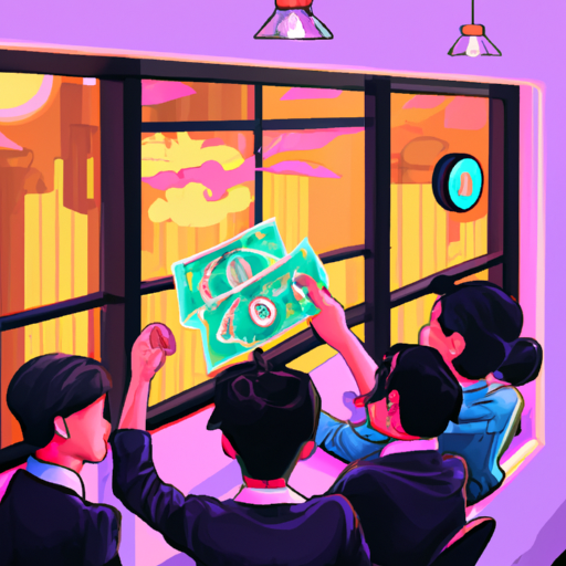 A professional digital painting about sales enablement platforms, boost internal sales, organizations, market share, cloud solutions, gorgeous digital painting, warm colors captivating, trending on ArtStation, in the style of vaporwave.