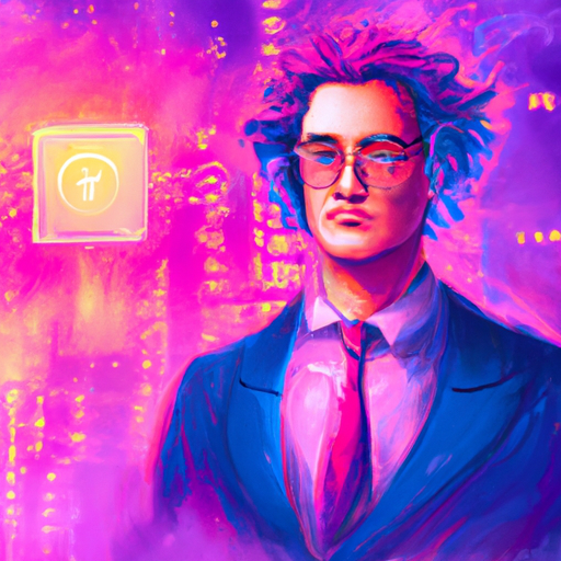 A professional digital painting about STARTRADER CEO Peter Karsten, leadership, growth, technology, fintech, patents, trading app, financial markets, gorgeous digital painting, warm colors captivating, trending on ArtStation, in the style of vaporwave.