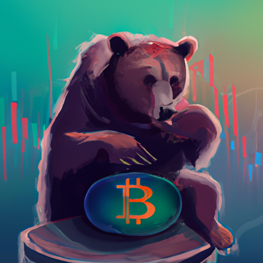 A professional digital painting about the global market, Bitcoin, Solana, bear activity, trading volume, volatility, gorgeous digital painting, cool colors, captivating, trending on ArtStation.