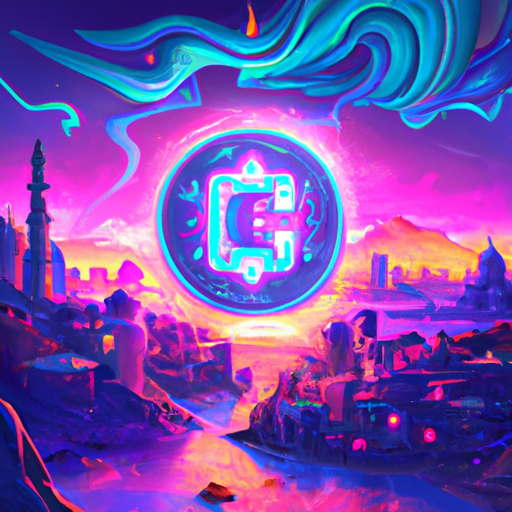 A professional digital painting about CAIZcoin, Islamic-based cryptocurrency, ethical principles, financial innovation, diverse ecosystem, gorgeous digital painting, warm colors captivating, trending on ArtStation, in the style of vaporwave.