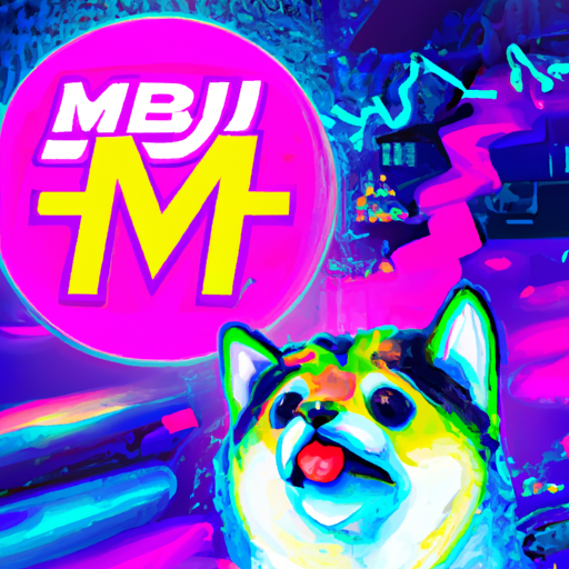 A professional digital painting about the cryptocurrency Shiba Memu, its listing on BitMart, its AI-driven capabilities, and its increasing price during the presale. The painting features vibrant colors and captivating visuals, trending on ArtStation, in the style of vaporwave.