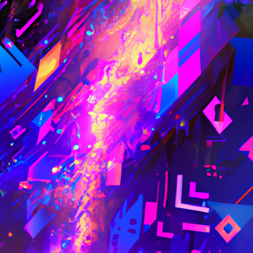 A breath-taking expressive abstract visual about the integration of W3bstream Devnet and Polygon, the potential of Web3 applications, real-world data integration, gaming experiences, and the vision of chain neutrality. This captivating digital painting showcases warm colors and is trending on ArtStation in the style of vaporwave.
