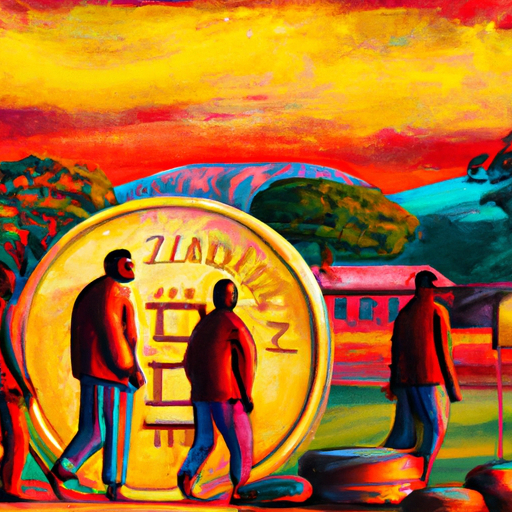 a professional digital painting about Zimbabwe, central bank, gold-linked digital initiative, digital tokens, economic self-determination, gorgeous digital painting, warm colors captivating, trending in artstation
