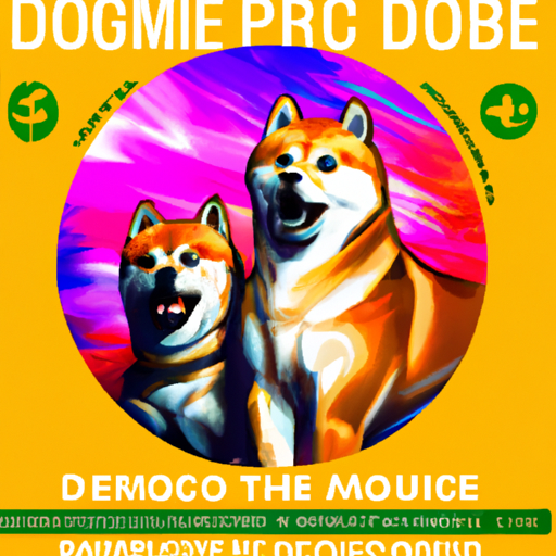 A vibrant and dynamic abstract visual showcasing Dogecoin and Pomerdoge, two cryptocurrencies experiencing volatility and potential rallies in the crypto market. The visual features a gorgeous digital painting with warm colors, capturing the excitement and energy of the crypto world. The text highlights the current price movements of Dogecoin and its historical pattern of parabolic rises. It also introduces Pomerdoge, a rising star in the Play-to-Earn (P2E) landscape, with ambitious plans to dominate the industry. Crypto experts are optimistic about Pomerdoge's potential and predict a significant price surge in the coming weeks. The visual is trending on ArtStation and is presented in the popular vaporwave style.