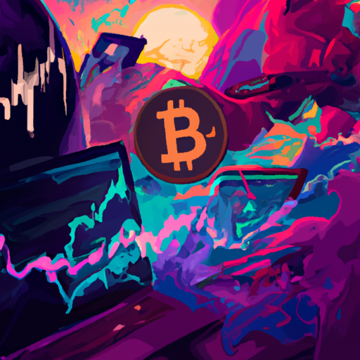 a professional digital painting about market activities, global market cap, bitcoin, ETH, Ripple, trading volume, bullish momentum, gorgeous digital painting, warm colors captivating, trending on ArtStation, in the style of vaporwave