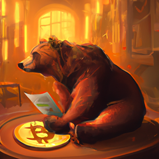 a professional digital painting about bear activity in the markets, Bitcoin analysis, OG Fan Token analysis, volatility, trading volume, gorgeous digital painting, warm colors captivating, trending in artstation