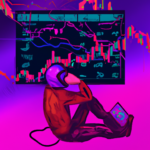 A professional digital painting about market analysis, Bitcoin, ETH, volatility, indicators, gorgeous digital painting, warm colors captivating, trending on ArtStation, in the style of vaporwave.